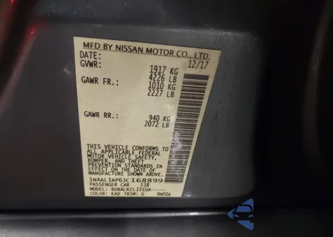 2018 Nissan Altima 2.5 Sl z USA, uszkodzony, nr VIN 1N4AL3AP6JC168899